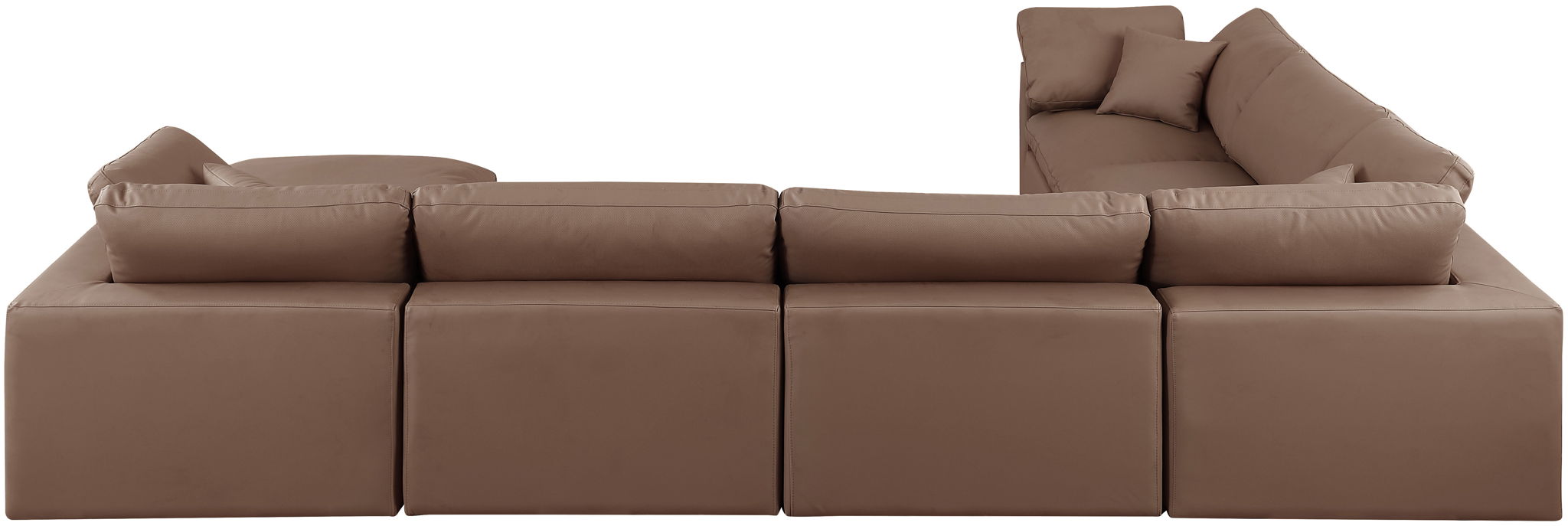 Comfy - 7 Piece Faux Leather Modular Sectional With Chaise - Simple Home Plus