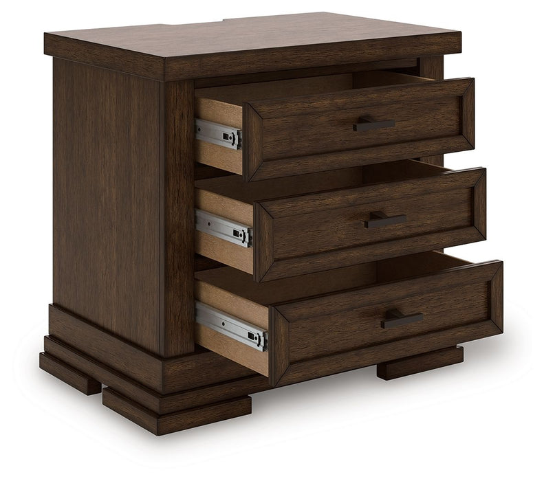 Taffenbrook - Medium Brown - Three Drawer Night Stand - Simple Home Plus