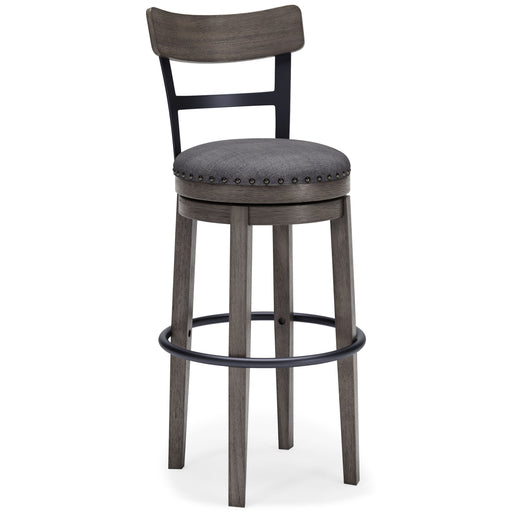 Caitbrook - Gray - Tall UPH Swivel Barstool - Simple Home Plus