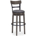 Caitbrook - Gray - Tall UPH Swivel Barstool - Simple Home Plus