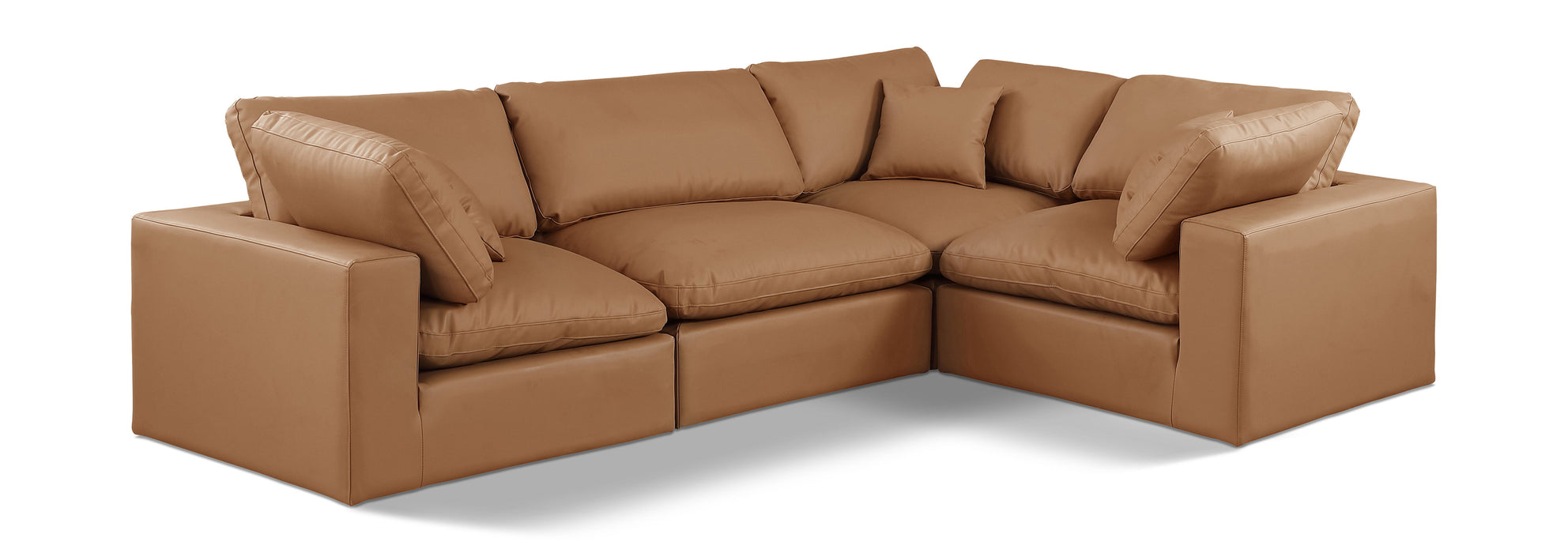 Comfy - 4 Piece Faux Leather Modular Sectional - Simple Home Plus
