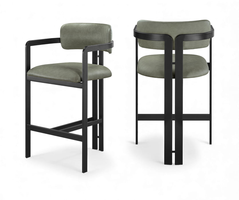 Aurum - Vegan Leather Upholstered Counter Stool With Graphite Black Base - Simple Home Plus