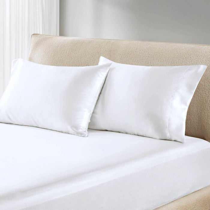 Satin - Pillowcases (Set of 2) Queen - White - Simple Home Plus