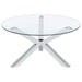 Kenzie - Round Tempered Glass Top Table - Simple Home Plus