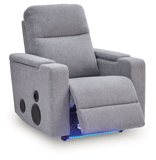 Pineland - Glider Power Recliner With Audio System - Pewter - Simple Home Plus