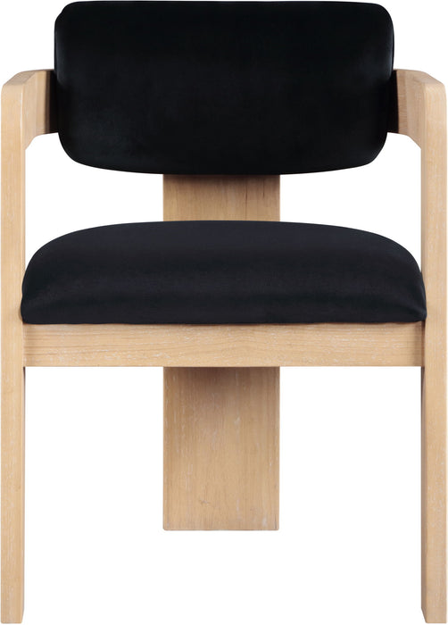 Sacha - Velvet Dining Chair With Natural Base (Set of 2) - Simple Home Plus