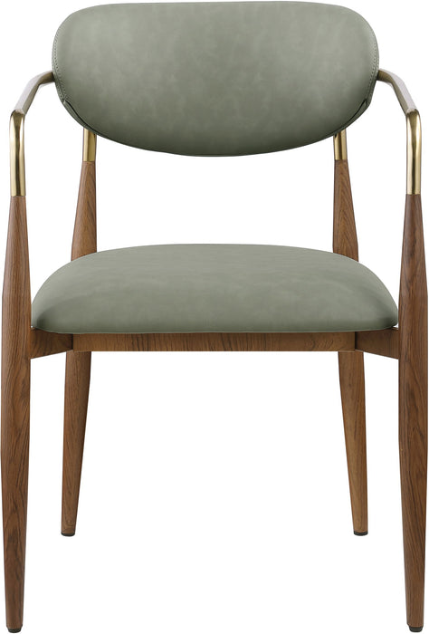 Ronda - Vegan Leather Upholstered Dining Arm Chair - Walnut Legs