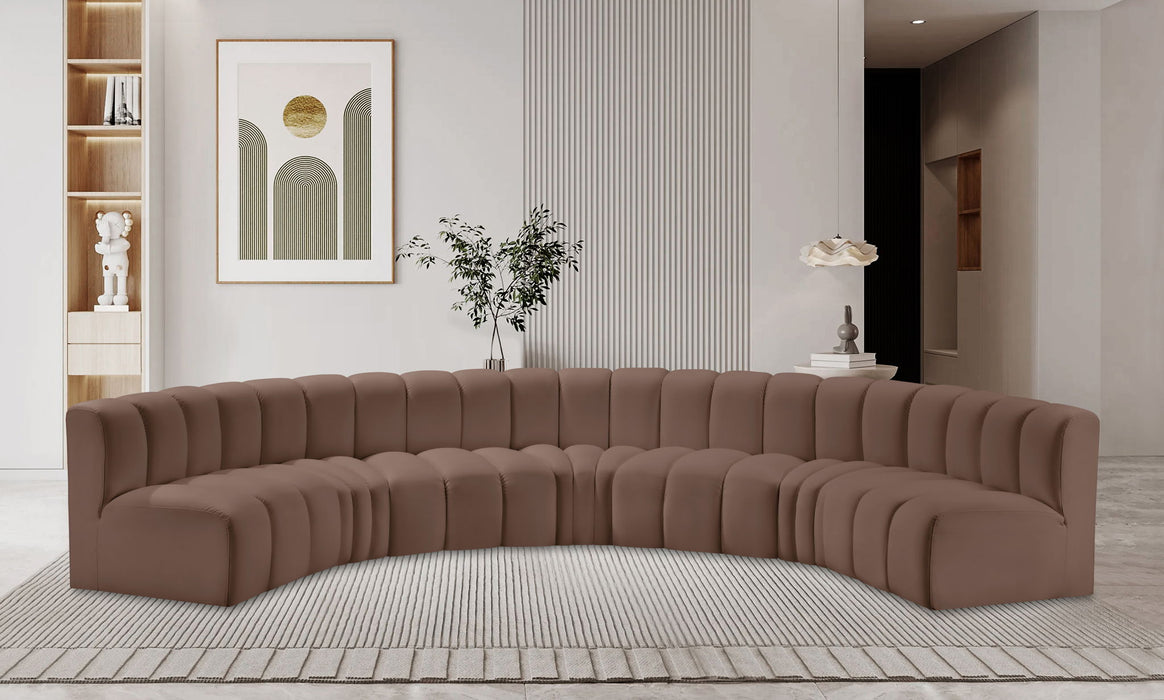 Arc - Faux Leather 7 Piece U-Shaped Modular Sofa - Simple Home Plus