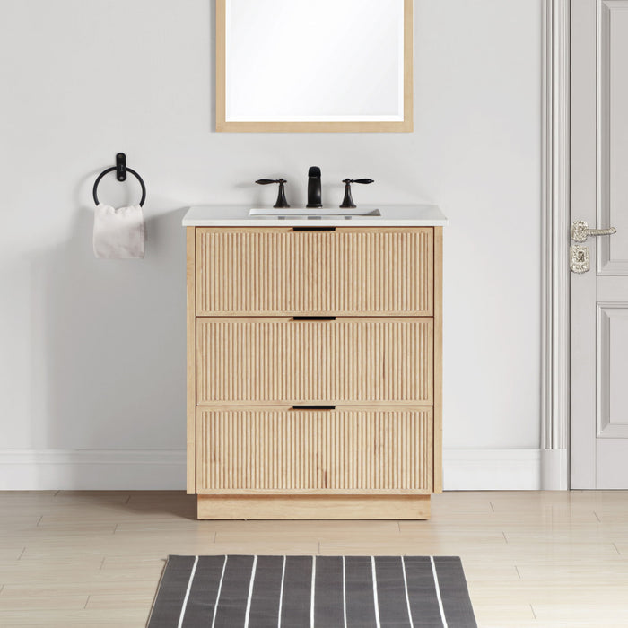 Willard - Engineered Stone And Solid Wood Bathroom Vanity - Simple Home Plus