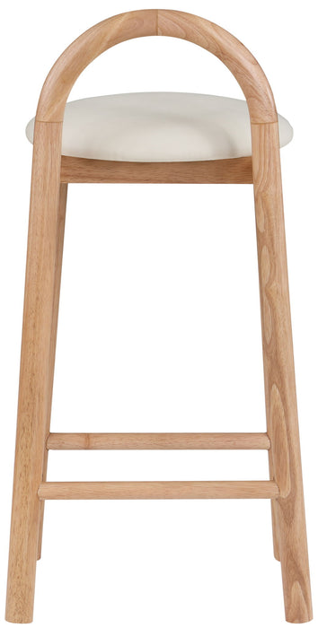 Calvin - Faux Leather Stool - Light Brown Legs - Simple Home Plus