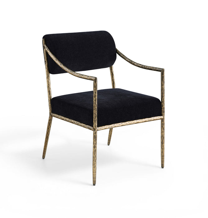 Bastille - Upholstered Dining Arm Chair (Set of 2) - Brass Frame - Simple Home Plus