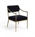 Bastille - Upholstered Dining Arm Chair (Set of 2) - Brass Frame - Simple Home Plus