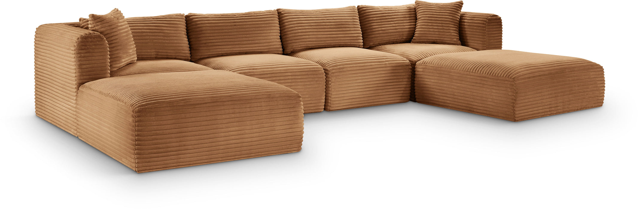 Shaggy - Fabric 6 Piece Modular Sectional With 2 Ottomans - Simple Home Plus