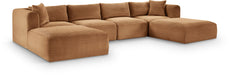 Shaggy - Fabric 6 Piece Modular Sectional With 2 Ottomans - Simple Home Plus