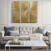 Sunburst - 100% Hand Painted Dimensional Wall Décor (Set of 3) - Gold - Simple Home Plus