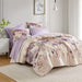 Luna - 5 Piece Twin Floral Comforter Set With Bed Sheets - Taupe - Simple Home Plus