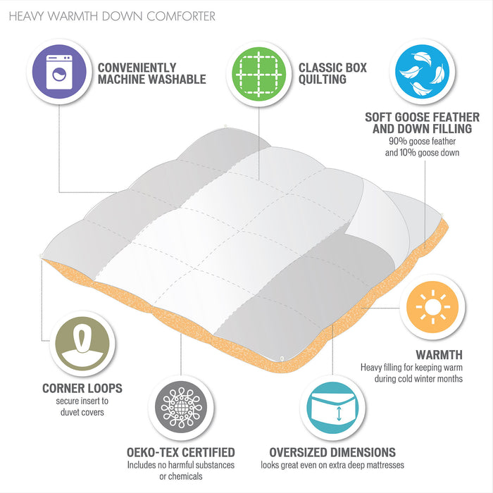 Heavy Warmth - King Oversize Comforter - White - Simple Home Plus