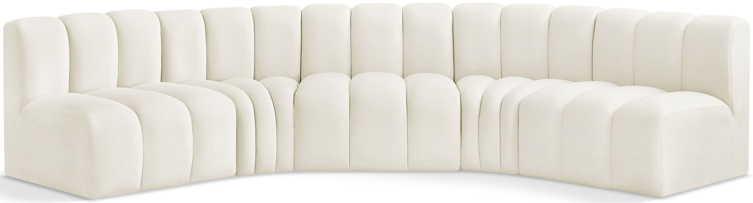 Arc - Velvet 5 Piece U-Shaped Modular Sofa - Simple Home Plus