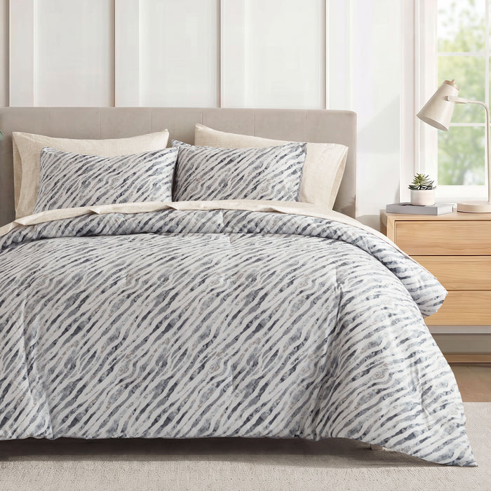 Nixon - 7 Piece Queen Comforter Set - Gray
