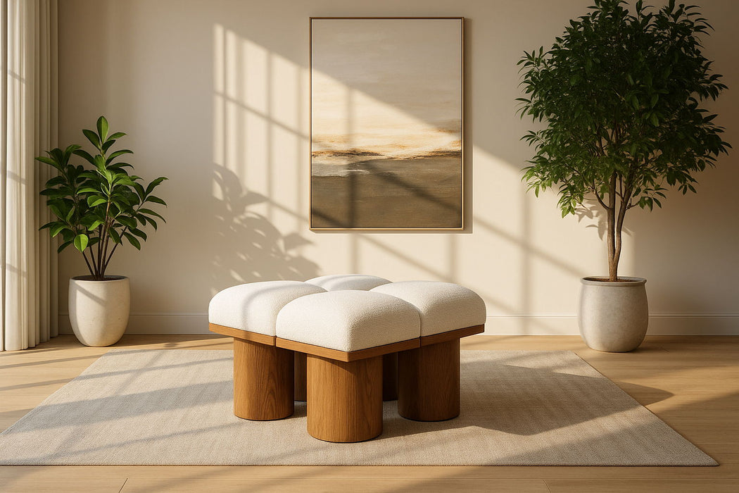 Pavilion - 4 Piece Modular Bench With Brown Base - Simple Home Plus