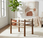 Santos - Faux Leather Upholstered Bench - Walnut Frame - Simple Home Plus