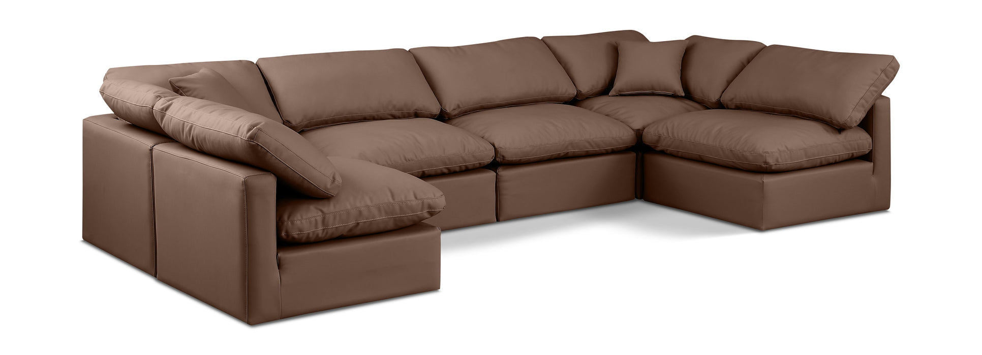 Indulge - Faux Leather 6 Piece Modular U-Shaped Sectional - Simple Home Plus