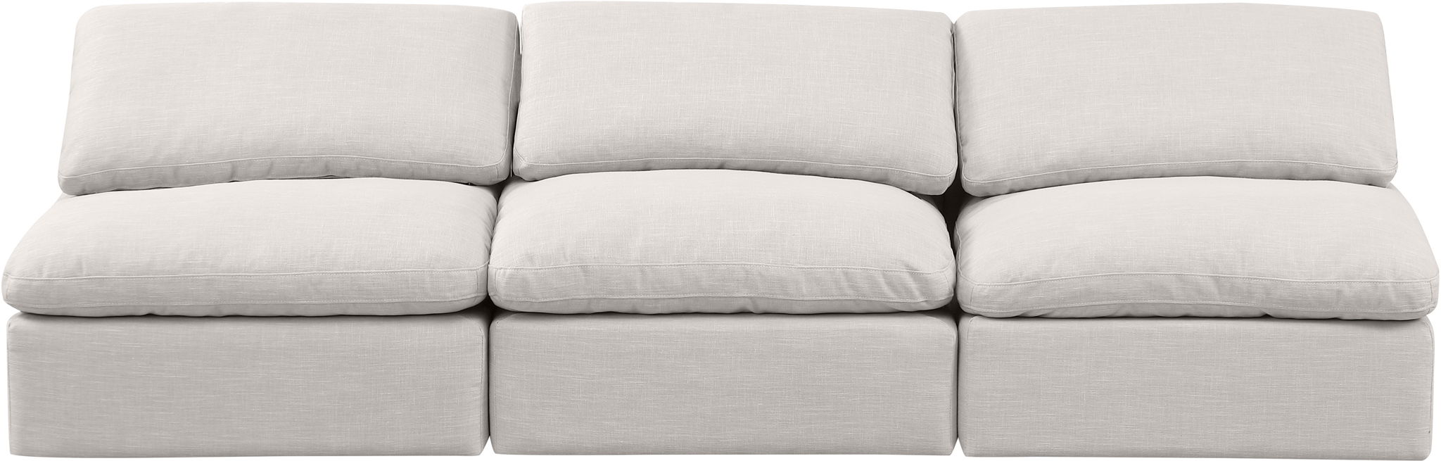 Indulge - Linen 3 Seat Modular Armless Sofa - Simple Home Plus