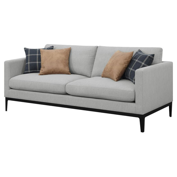 Apperson - Upholstered Track Arm Sofa - Light Gray - Simple Home Plus