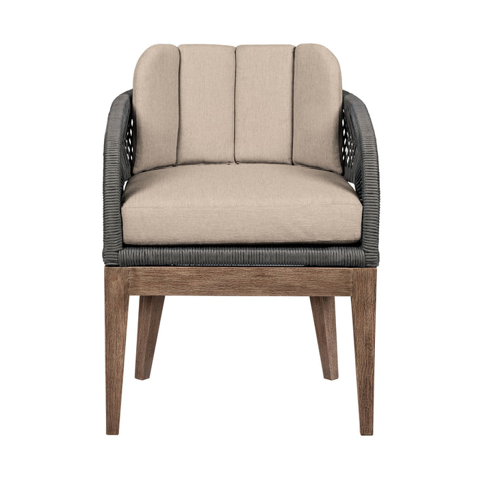 Orbit - Outdoor Patio Dining Chair - Weathered Eucalyptus / Taupe - Simple Home Plus