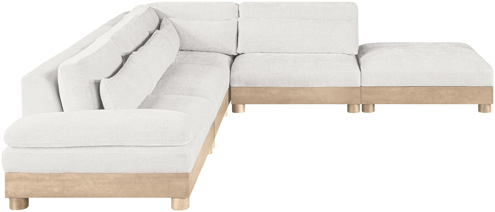 Turin - Chenille Fabric Upholstered Modular Sectional - White - Simple Home Plus