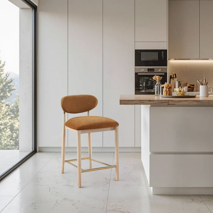 Riccio - Fabric Stool - Natural Frame - Simple Home Plus