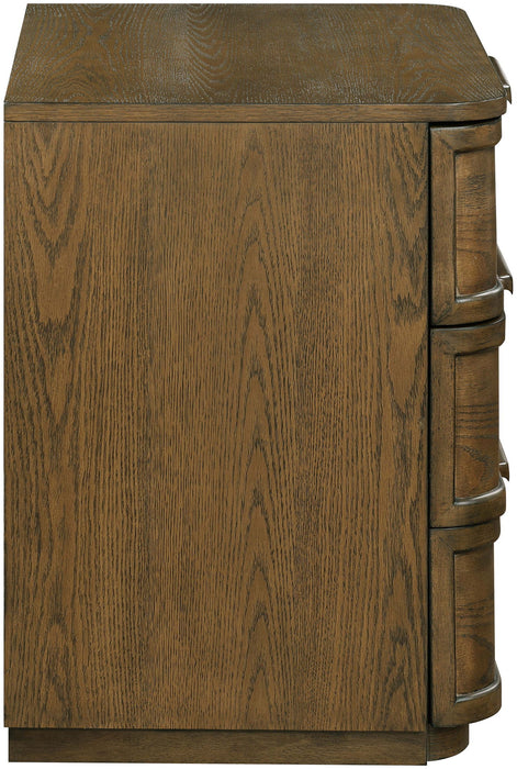 Tiberio - Oak Veneer And Solid Wood Nightstand - Simple Home Plus