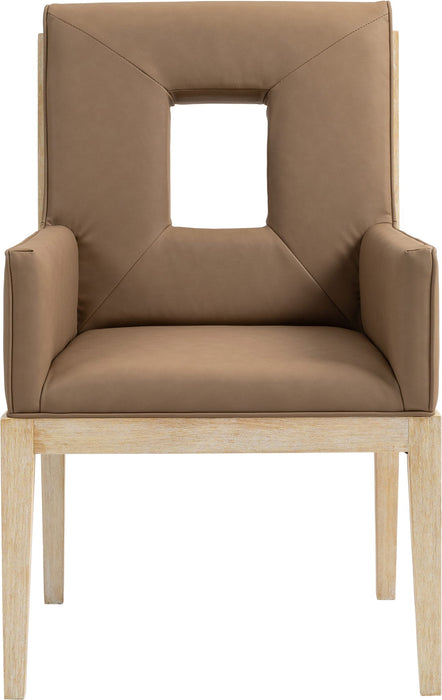 Gwendolyn - Faux Leather Dining Arm Chair With Natural Frame - Simple Home Plus