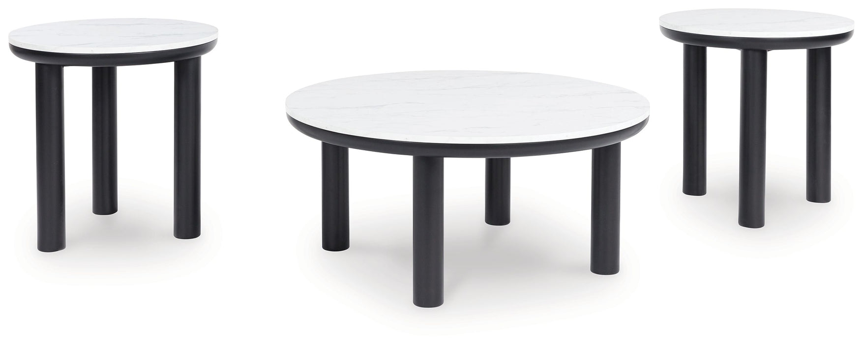 Xandrum - Black / White - Occasional Table Set (Set of 3) - Simple Home Plus