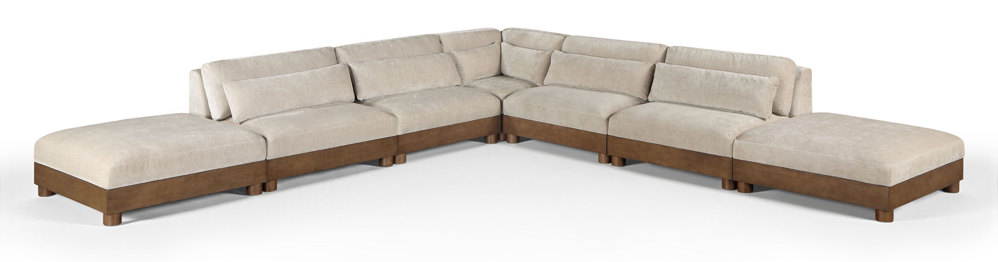 Turin - Chenille Fabric Upholstered Modular Sectional - Taupe - Simple Home Plus