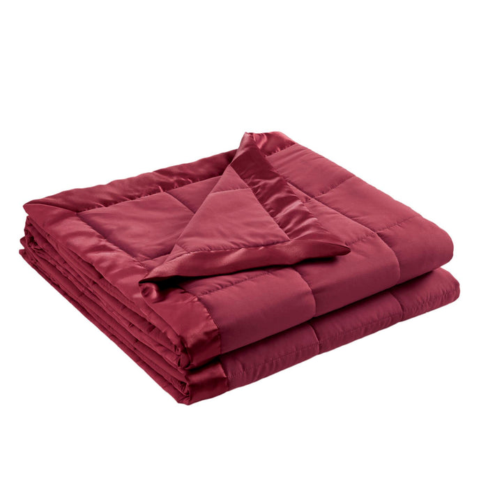 Windom - Lightweight Down King Alternative Blanket With Satin Trim - Burgundy - Simple Home Plus