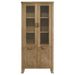 Adina - Tall Display Cabinet - Distressed Light Brown - Simple Home Plus