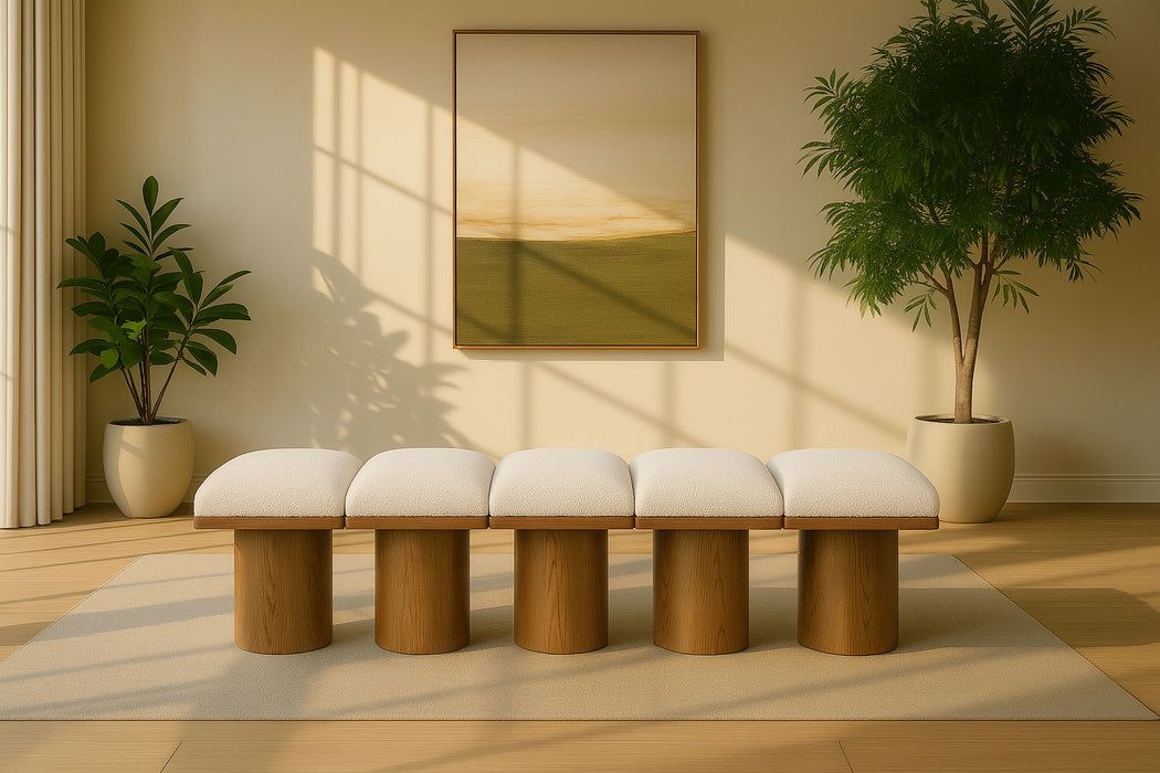 Pavilion - 5 Piece Modular Bench With Walnut Base - Simple Home Plus