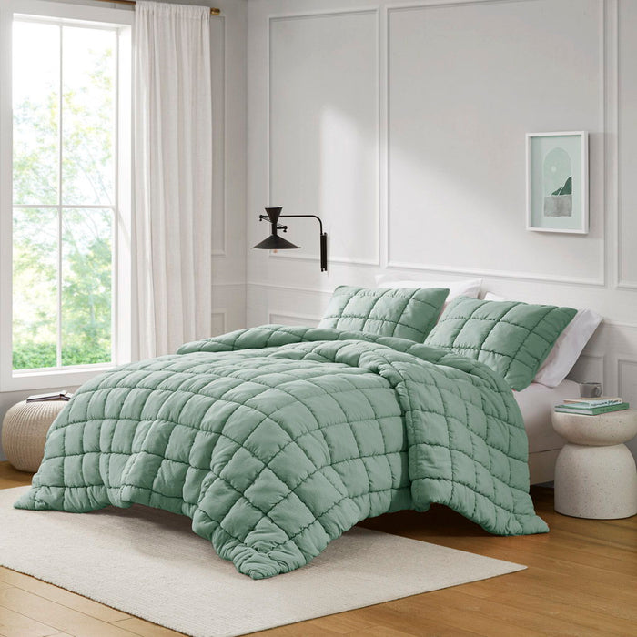 Dream Puff - Down Alternative Comforter Set - Green - Simple Home Plus