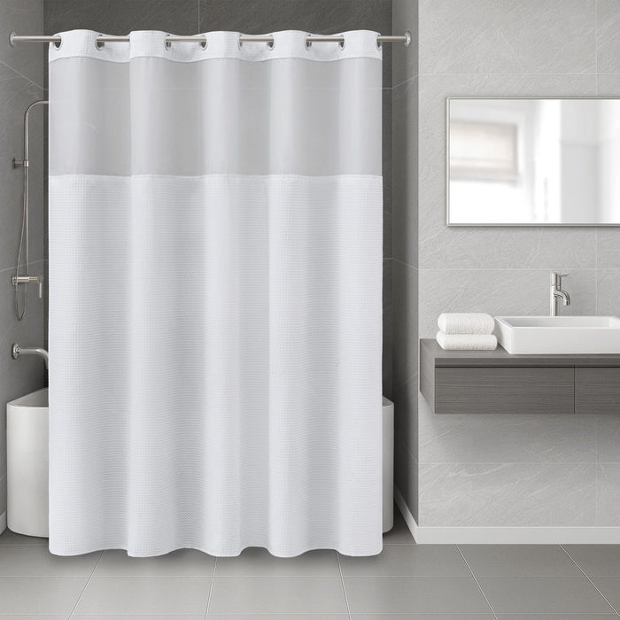 Plain Weave - Luxury Shower Curtain Waffle - White - Simple Home Plus