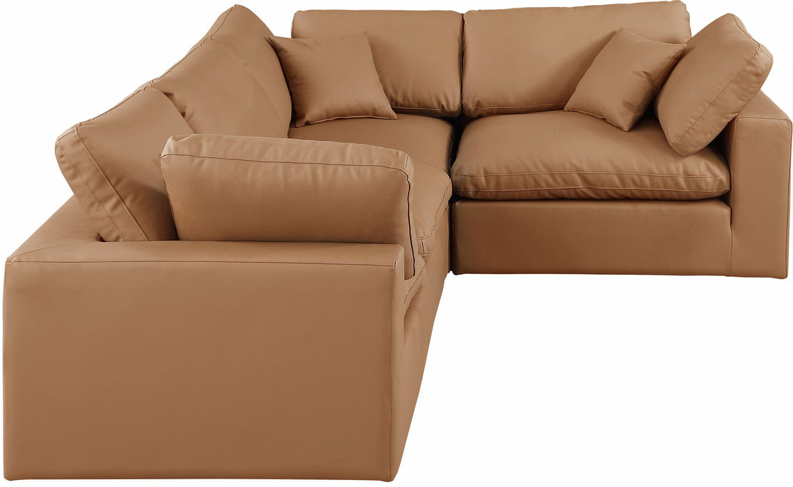 Comfy - 4 Piece Faux Leather Modular Sectional - Simple Home Plus
