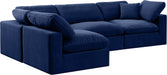 Comfy - 4 Piece Velvet Modular Armless Sectional - Simple Home Plus