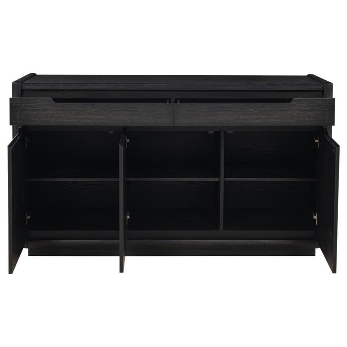 Leandro - 2-Drawer Dining Sideboard Server - Burnished Black - Simple Home Plus
