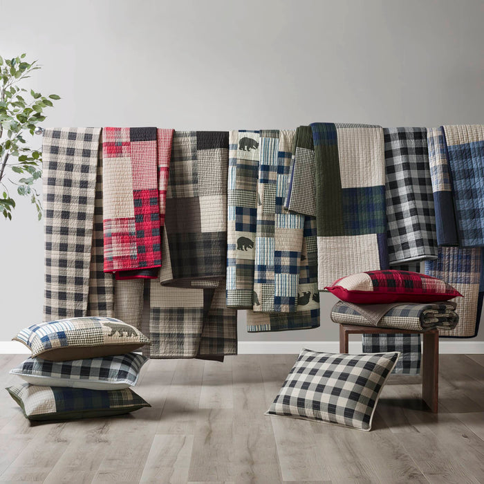 Winter Hills - Oversized Twin Cotton Quilt Set - Blue - Simple Home Plus