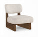 Vetra - Linen Textured Fabric Upholstered Accent Chair With Brown Base - Simple Home Plus