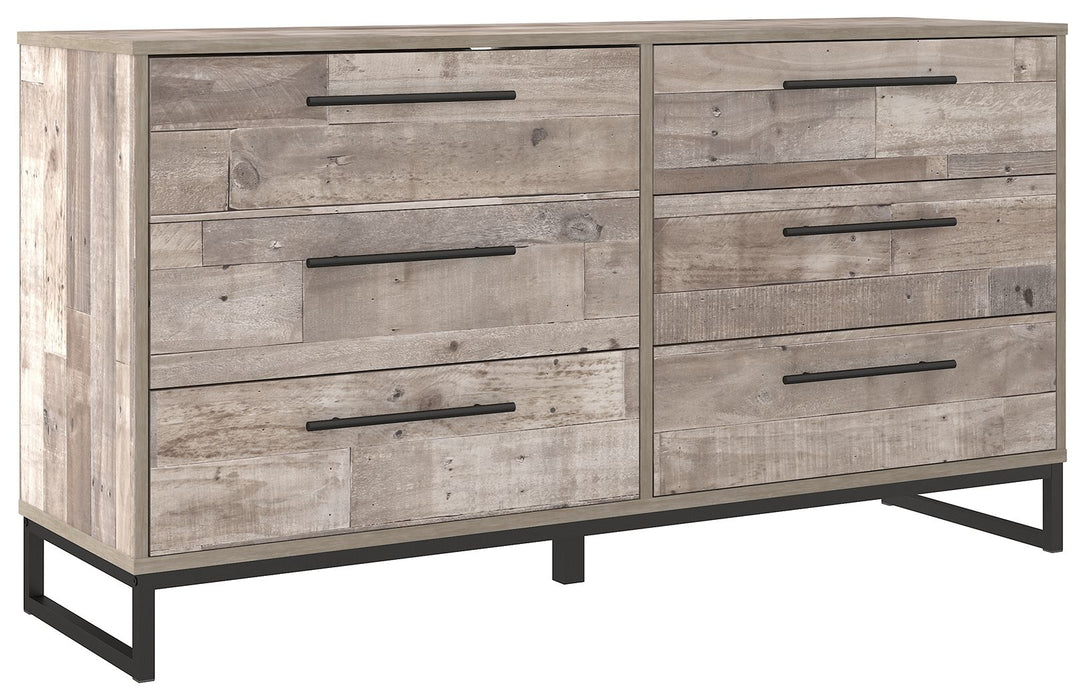 Neilsville - Whitewash - Six Drawer Dresser - Vinyl-Wrapped - Simple Home Plus