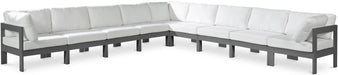 Nizuc - Outdoor Patio 9 Piece Modular Sectional With Gray Frame - Simple Home Plus
