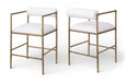 Axis - Linen Textured Cream Fabric Upholstered Counter Stool (Set of 2) - Simple Home Plus