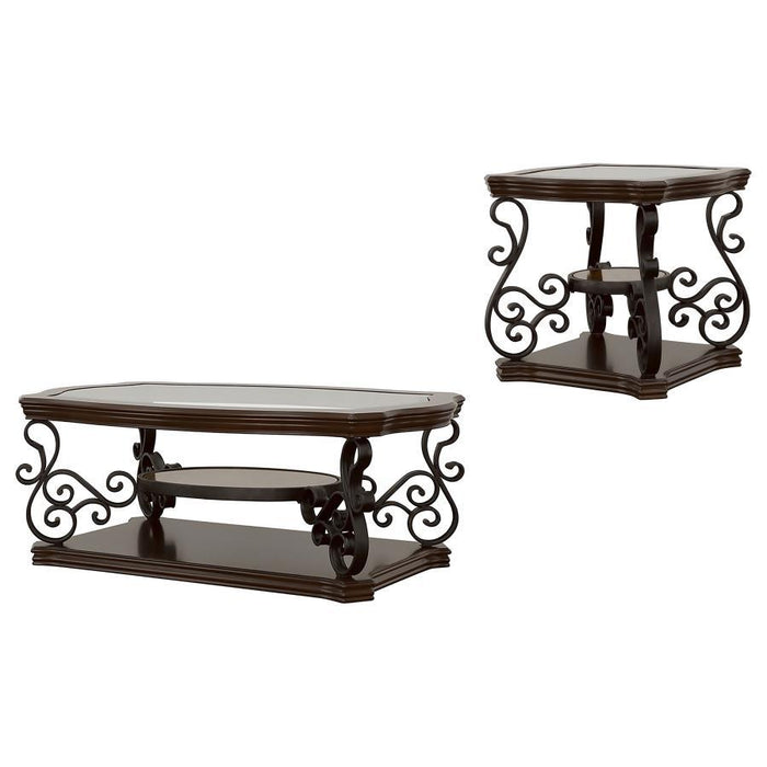 Laney - Glass Top Coffee And End Table Set - Simple Home Plus