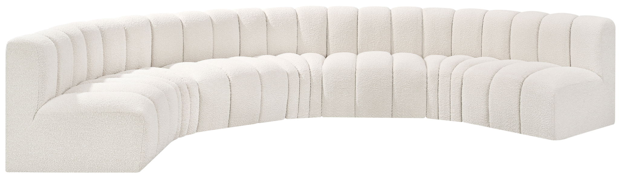 Arc - Boucle Fabric 7 Piece U-Shaped Modular Sofa - Simple Home Plus